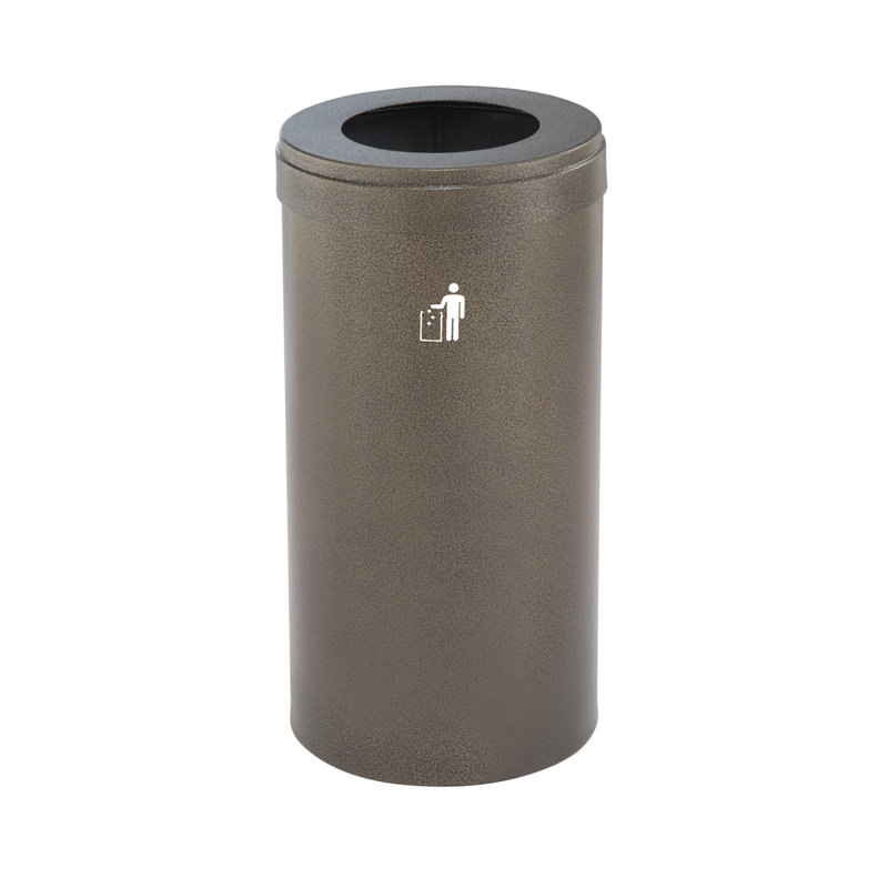 Poubelle, 23, Filon bronze, H 30 po x l 15 po x P 15 po