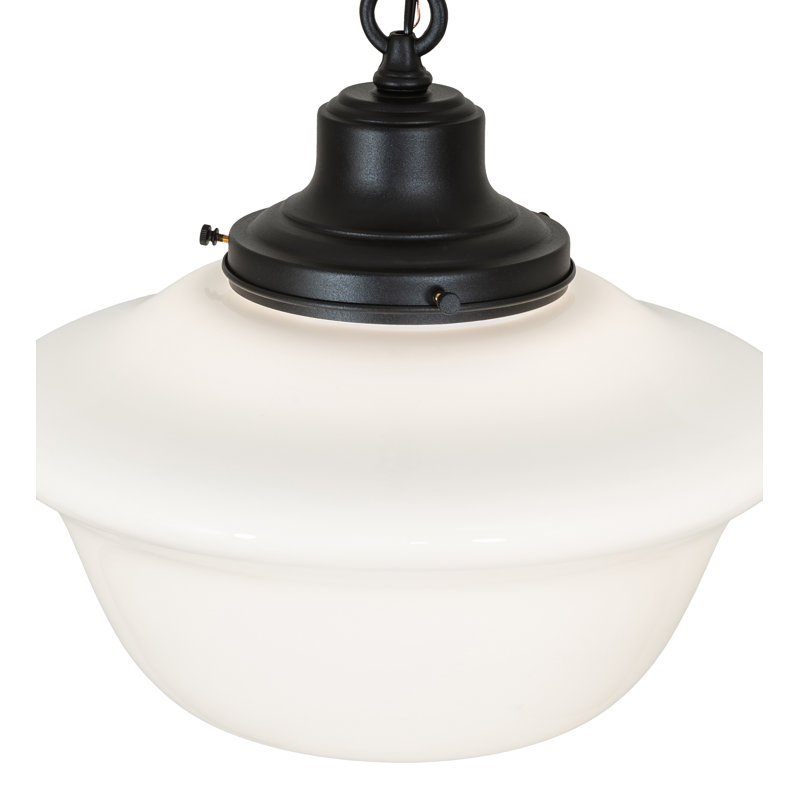 16" Wide Revival Schoolhouse W/Traditional Globe Pendant