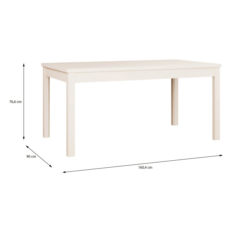 Rydar Modern minimalistic dining table, extendable up tp 207 cm, engineered wood, beige, 160.4 (207) cm W x 76.6 cm H x 90 cm D