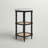 Round Solid Wood End Table with Genuine Marble Top and 2 Woven Cane Storage Shelves-449615971
