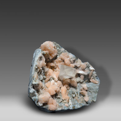 Calcite and Stilbite on Apophyllite
