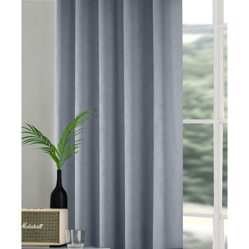 Alburnett Eyelet Blackout Curtain, Silver, 229 W x 229 D cm