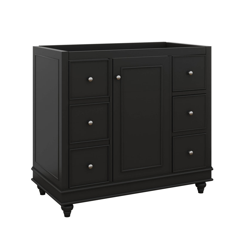 Meuble-lavabo autoportant en bois 36 po sans lavabo 36 po avec armoire et trois tiroirs