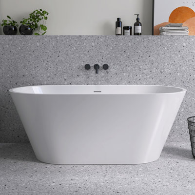 51" x 28" Freestanding Soaking Acrylic Bathtub