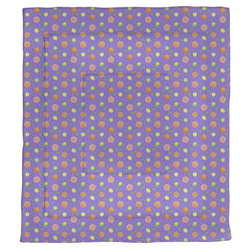 Édredon réversible simple Katelyn Elizabeth, Édredon simple, Mauve / orange / jaune
