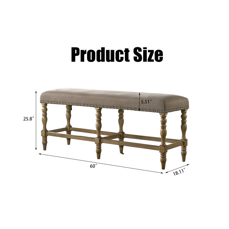 Ladora Microfiber / Microsuede Upholstered Bench