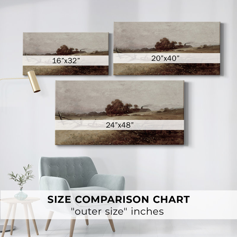 Série paysage - DCCLVI - Toile tendue avec châssis - Prêt à accrocher, H 16 po x l 32 po