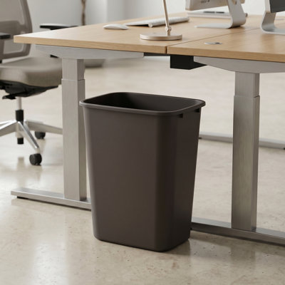 Poubelle rectangulaire en plastique 10 gallons Browm | Ensemble de 10