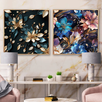Zelem - Abstract Square Collage Set Of 2