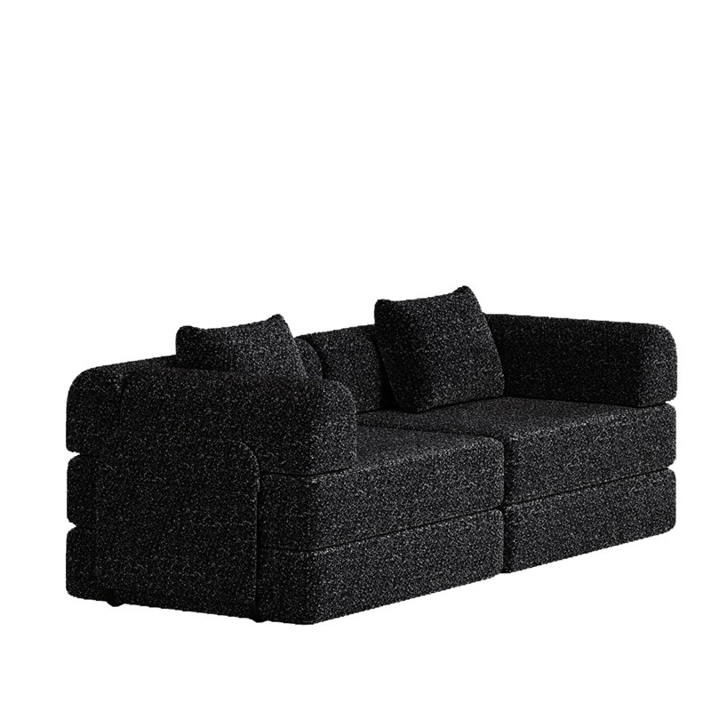 Convertible Sofa Bed, Light Black Corduroy