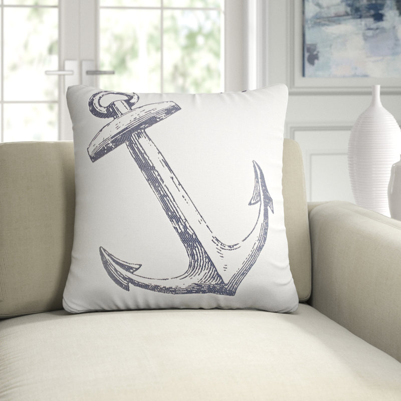 Adrift Square Pillow Cover & Insert, Navy