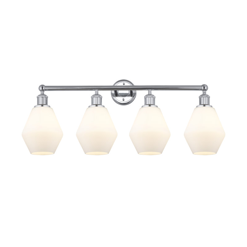 Gabbie 4 - Light Dimmable Vanity Light, Cased Matte White, Polished Chrome