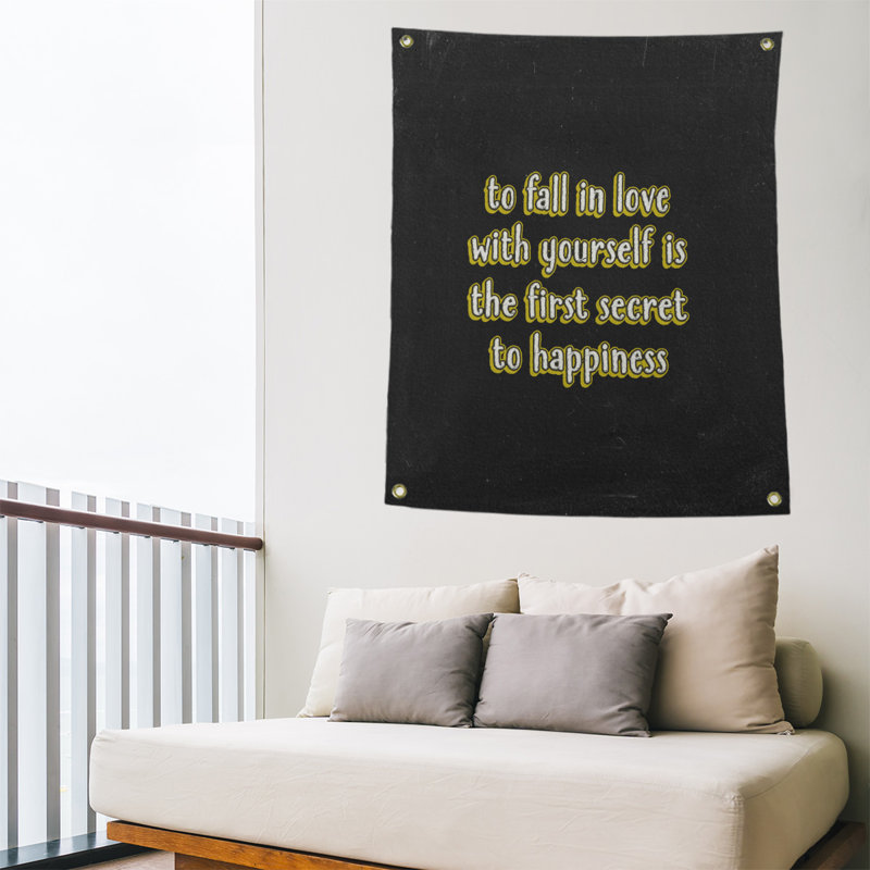 Tapisserie tableau noir en polyester, H 36 po x l 26 po, Jaune