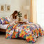 Ensemble de couvre-lit 3 pièces en microfibre à imprimé aquarelle réversible multicolore, grand-121840092
