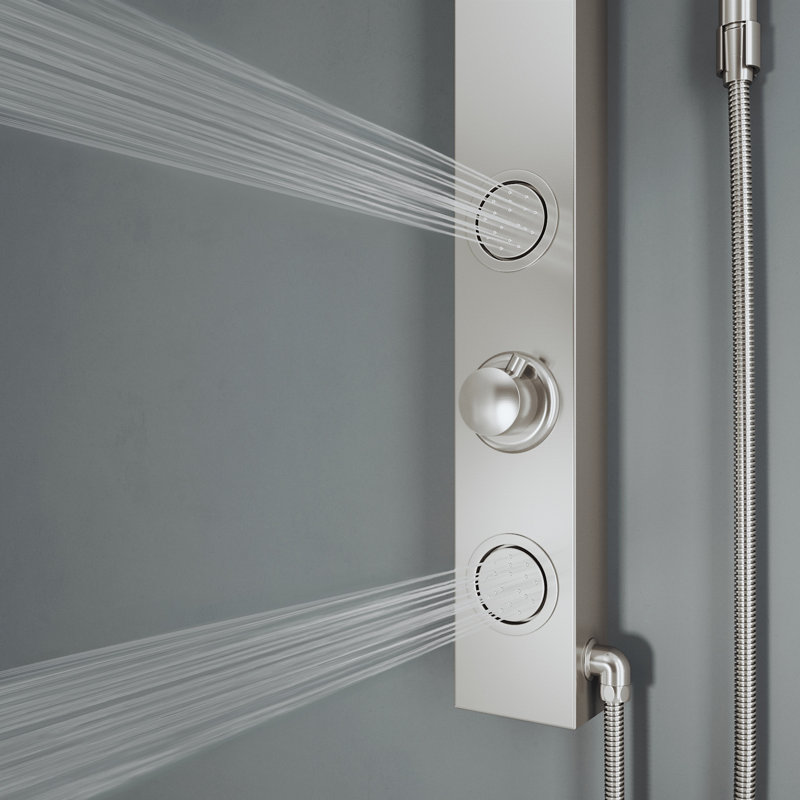 Panneau de douche Gardenia Retrofit 39,38 "avec pomme de douche fixe, Acier inoxydable