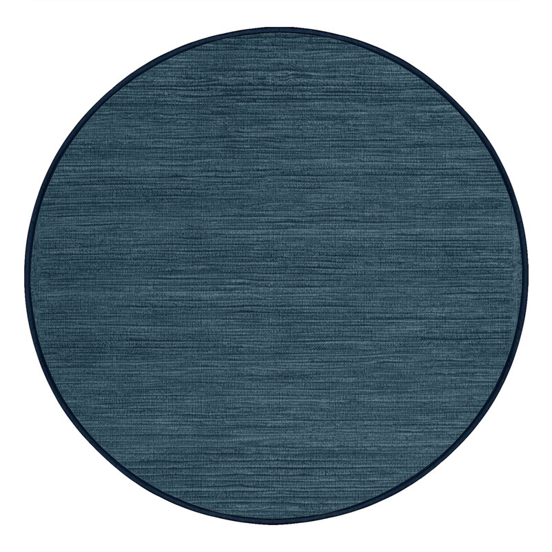 Machine Washable Solid Gray Area Rug, Round 3'