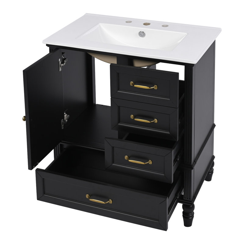 Bathroom Vanity with Sink, Black
