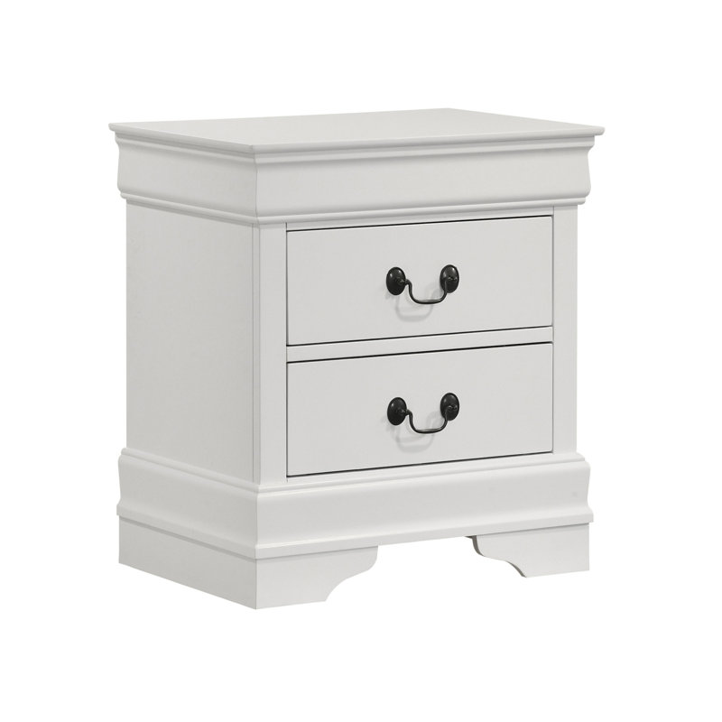 Table de chevet 2 tiroirs avec pieds