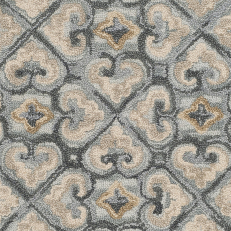 Ferrera Geometric Hand-Tufted Area Rug in Light Beige, Round 6'
