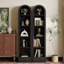 Étagère ouverte à 4 niveaux en forme d'arche, étagère de rangement autoportante en MDF imitation bois avec trousse anti-basculement pour chambre, bureau ou salle de bain-1596770197