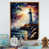 Toile avec cadre flottant or