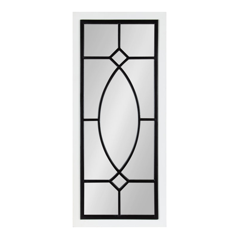 Miroir mural Farmhouse, Incrustation de fer métallique, 30 po x 13 po