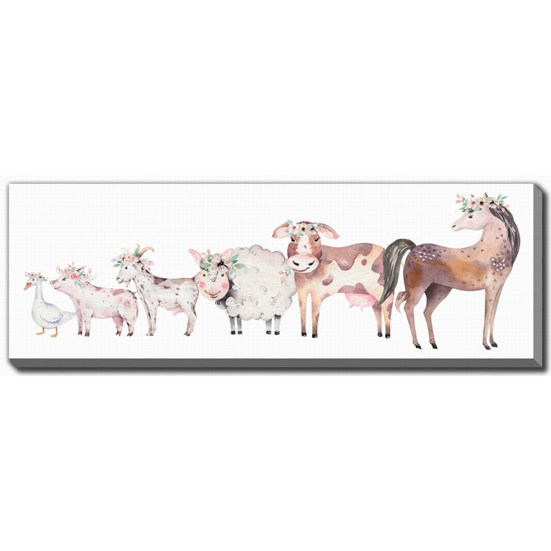 «Farm Buddies Group All», art mural sur toile, H 20 po x l 60 po