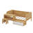 Wooden Twin Size Daybed With Storage Shelves And Lockers, Multi-Functional Bed With Study Desk And Matching Stool-107727056