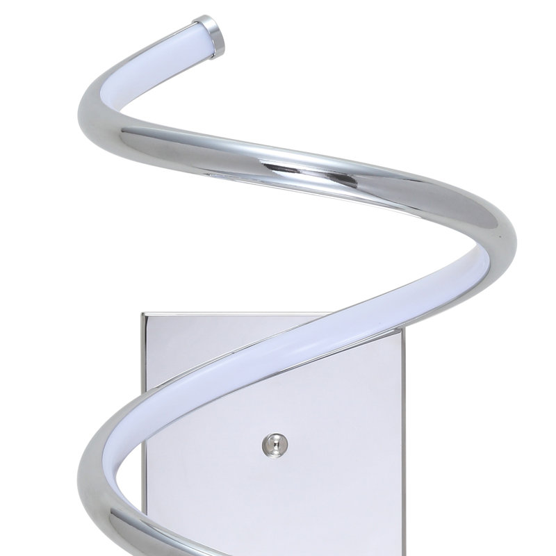 Senduk Scribble Modern Metal Integrated LED Vanity Light Sconce, Chrome