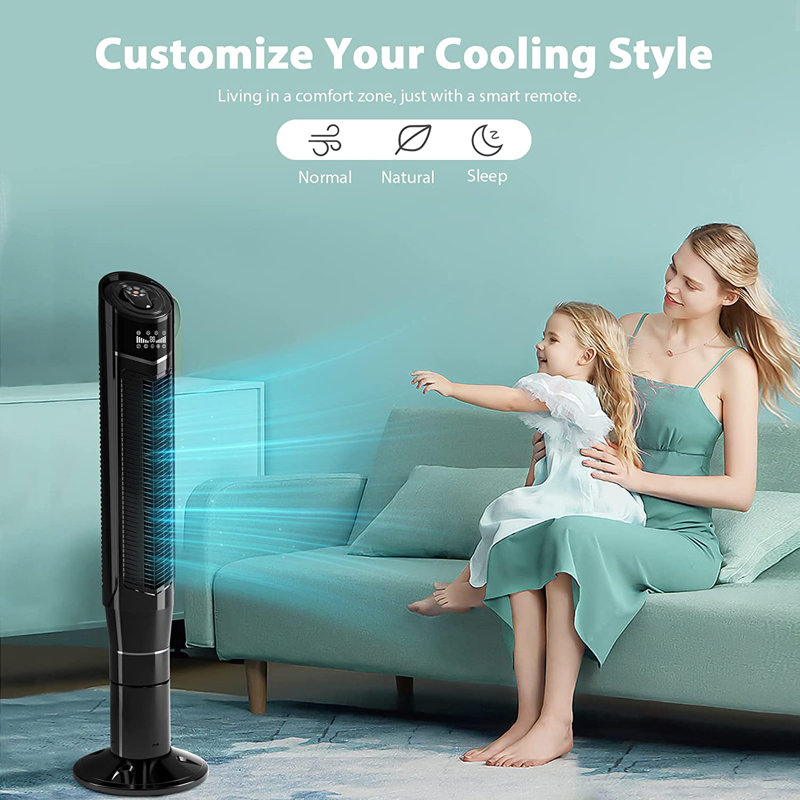 Ventilateur tour oscillant 47 "COWSAR, Noir