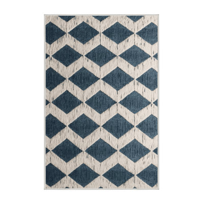 Machine Washable Botanical Brown Area Rug