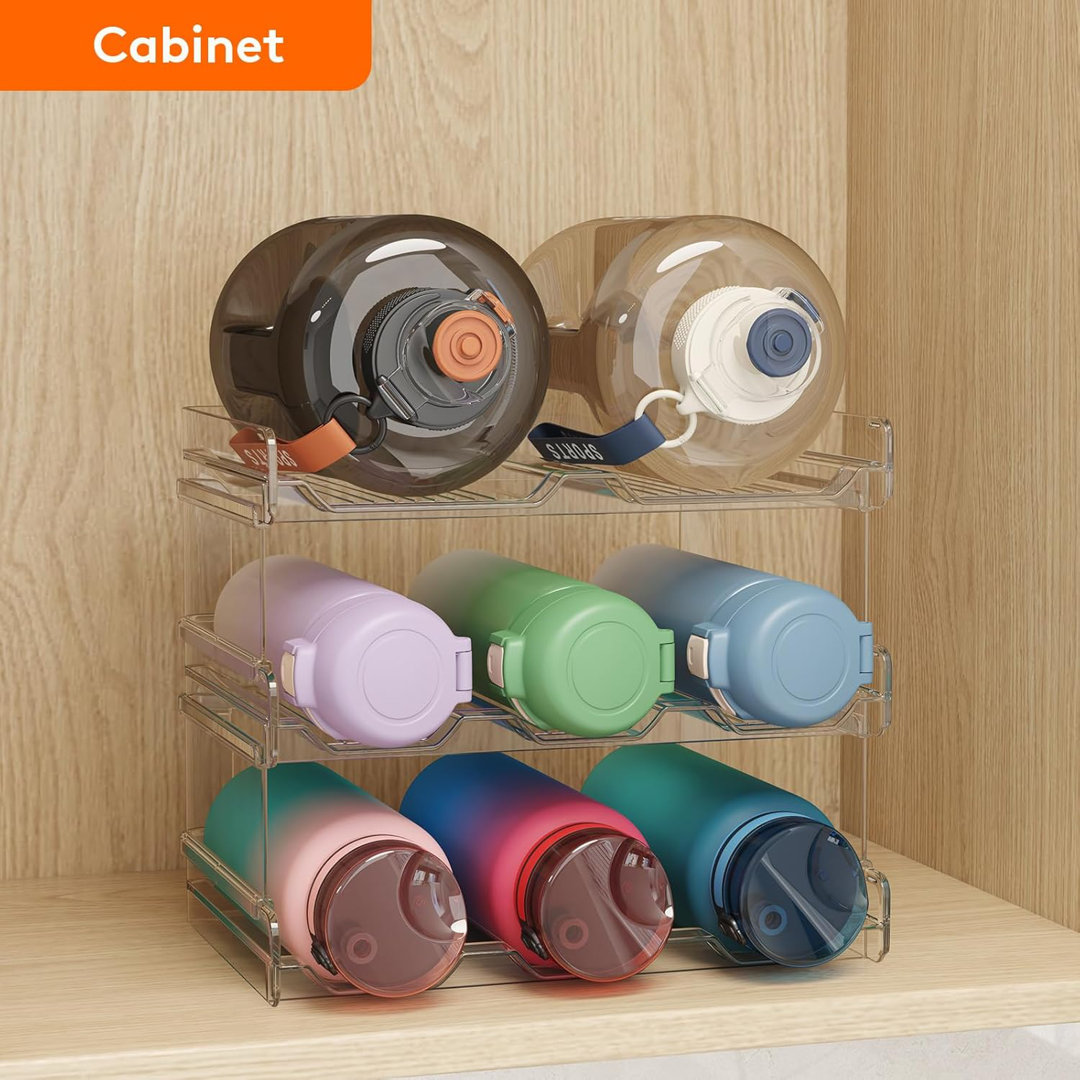 Stackable Water Bottle Organizer for Kitchen, Cabinet, Pantry, Extra Large Bottle, Hold 8 Bottles Rebrilliant