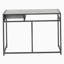 Bureau d'ordinateur, bureau personnel, ordinateur portable, tiroir de rangement, l 42 po, travail, stratifié gris, métal noir, contemporain, moderne