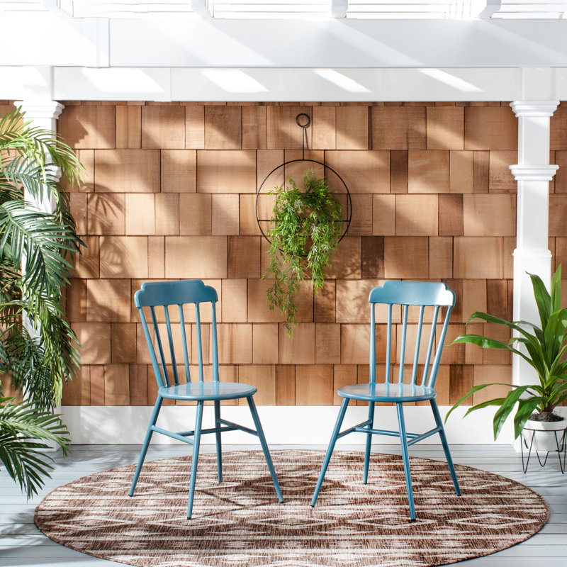 Chaise de patio empilable Davion, Bleu marine mat