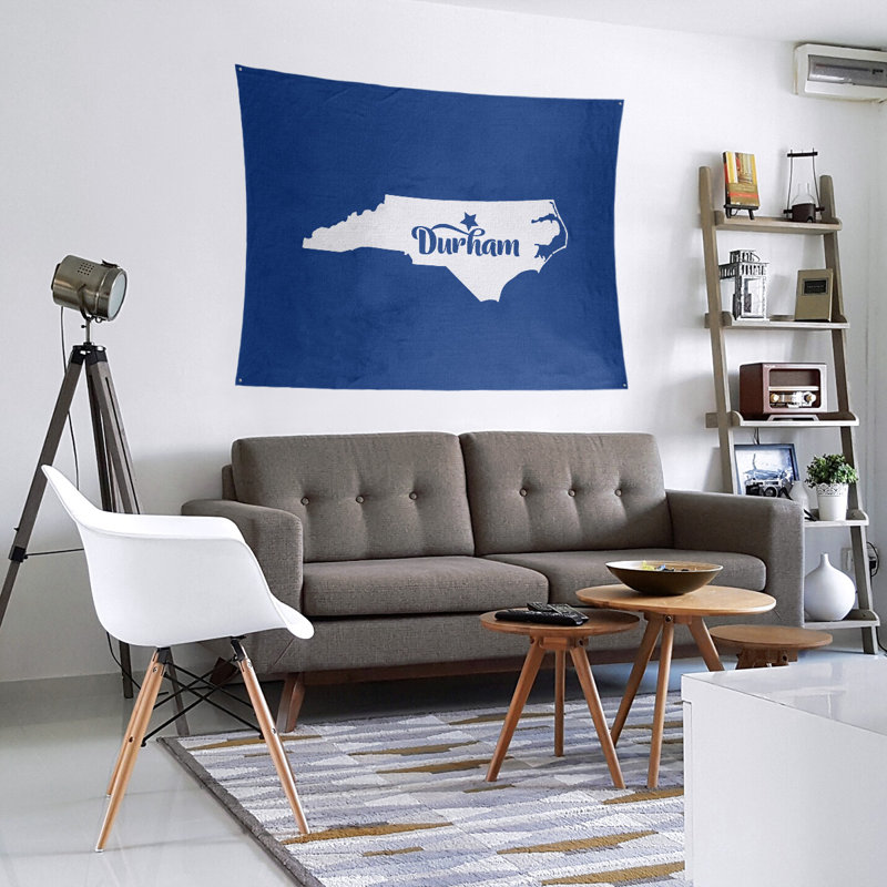 Tapisserie «North Carolina Sports», H 88 po x l 104 po, Bleu foncé / blanc