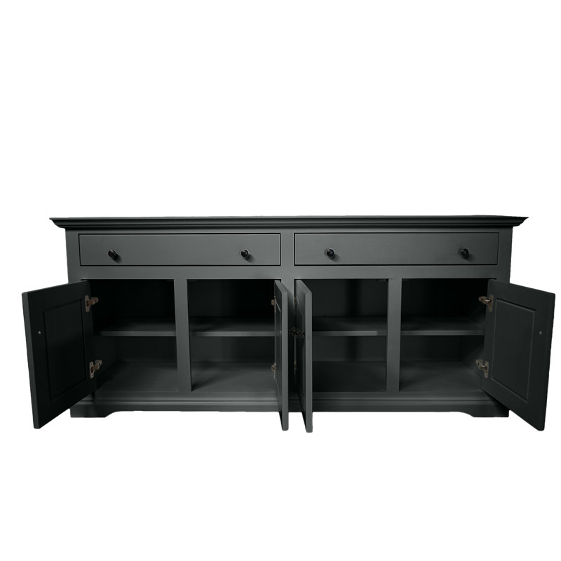 Savannah Solid Wood Traditional Sideboard Buffet, Iron Ore, 31" H x 80" W x 18" D