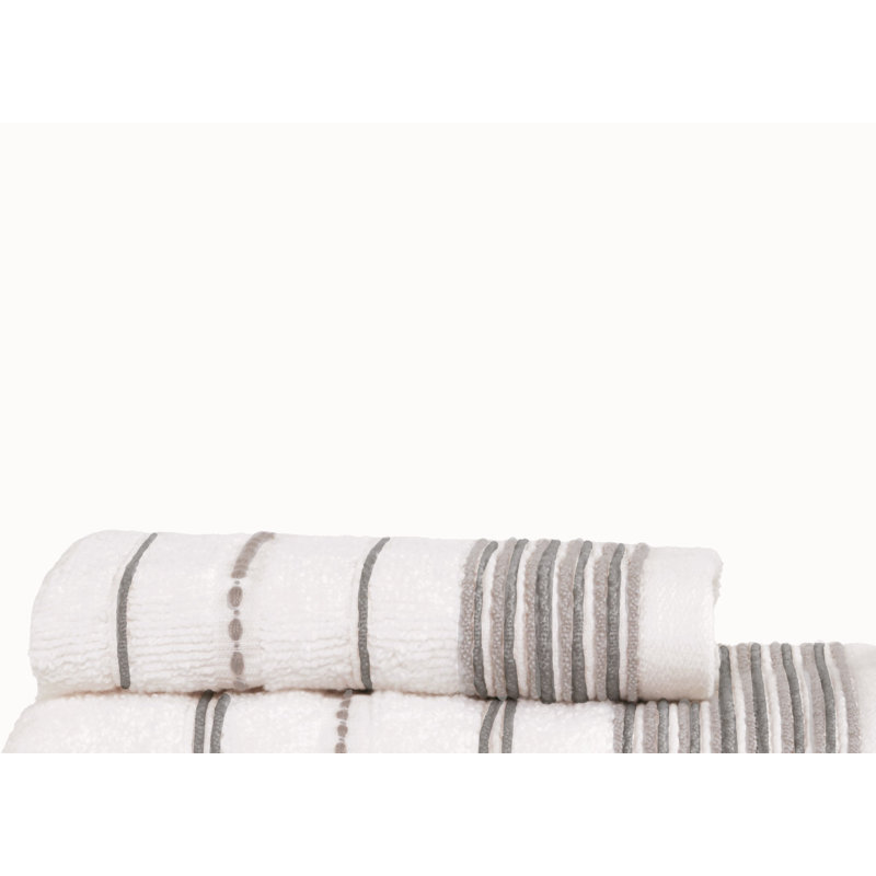 Dickinson Stripe 6 Piece Towel Bale Blush, Washcloth, Black