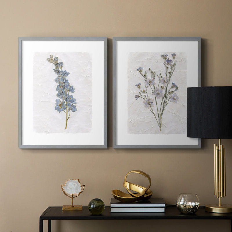 Découpage floral I-Premium, impression encadrée - prête à être accrochée - aucun clou requis - aucun clou requis, Vert