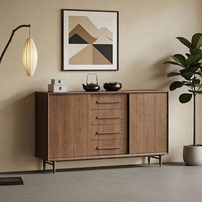 Multi-functional storage solid wood sideboard