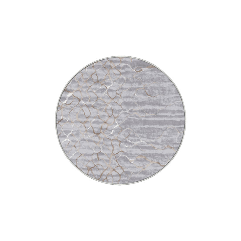 Machine Washable White Area Rug, Round 4'