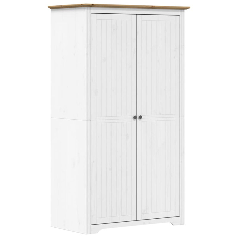 Douberly Wardrobe Closet Clothes Storage Organiser 99x53,5x173 cm, White/Brown