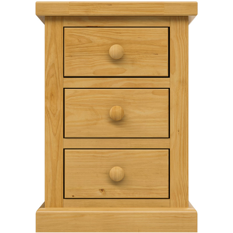 Chunky 45cm W Solid Wood Bedside Table