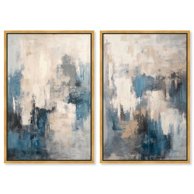 «Glamour Blue Gold Luxe», ensemble d'art mural sur toile par Art Remedy