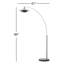 Lampe sur pied à arc 1 lumière Rancho Mirage - 86 po, finition laiton patiné, abat-jour noir mat et feuille d'or, M-121589499