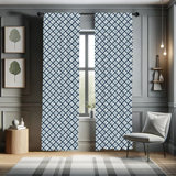 Nautical Semi-Sheer Rod Pocket Curtain Panels