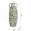 Vase à fleurs en céramique blanche avec motif floral vert et petites poignées-896186327-896186326