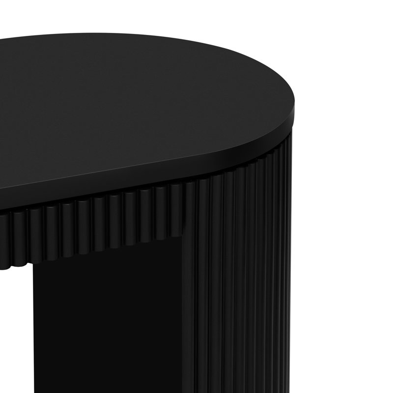 Console courbée tendance avec rayures verticales - Bureau en pin spacieux pour la construction de maisons et le processus d'assemblage sans effort Embellissement contemporain