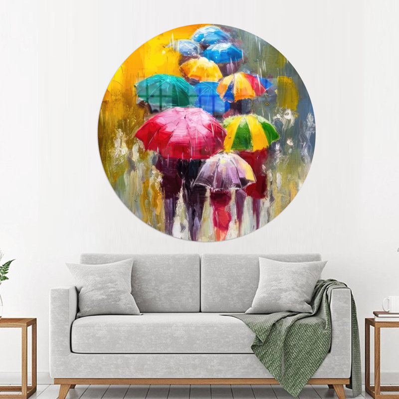 Art mural en verre coloré sur le thème du parapluie coloré, idéal pour la chambre de bébé et le cadeau personnalisé