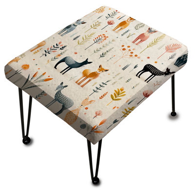 Minimaliste, enfants mignons - repose-pieds rectangulaire à imprimé animal