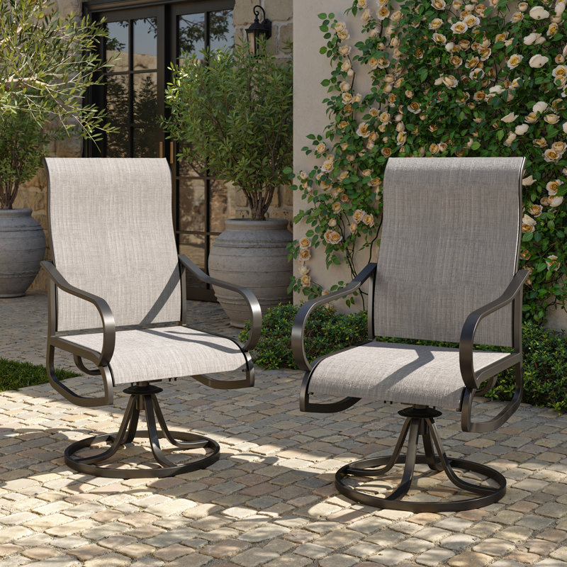 Fauteuil de patio pivotant Julessa, Gris clair